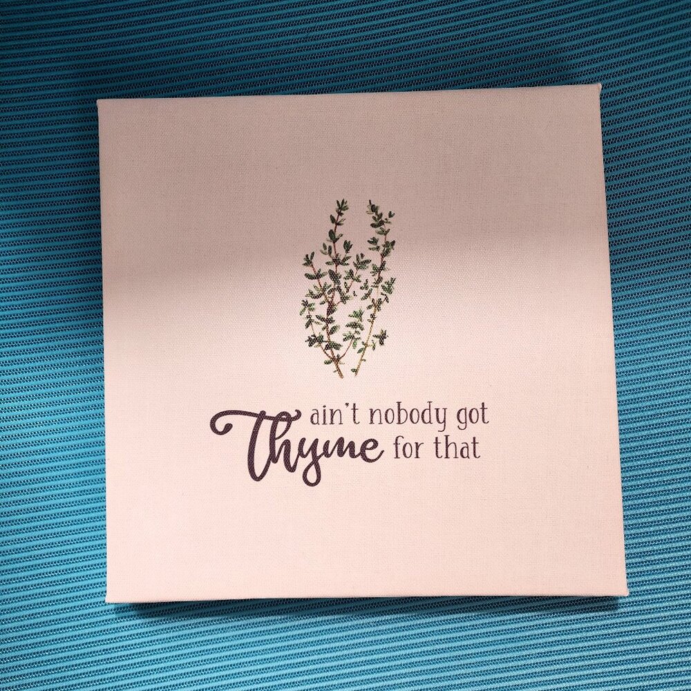 "Ain't nobody got THYME for that" Kitchen Decor  8.5"x8.5"